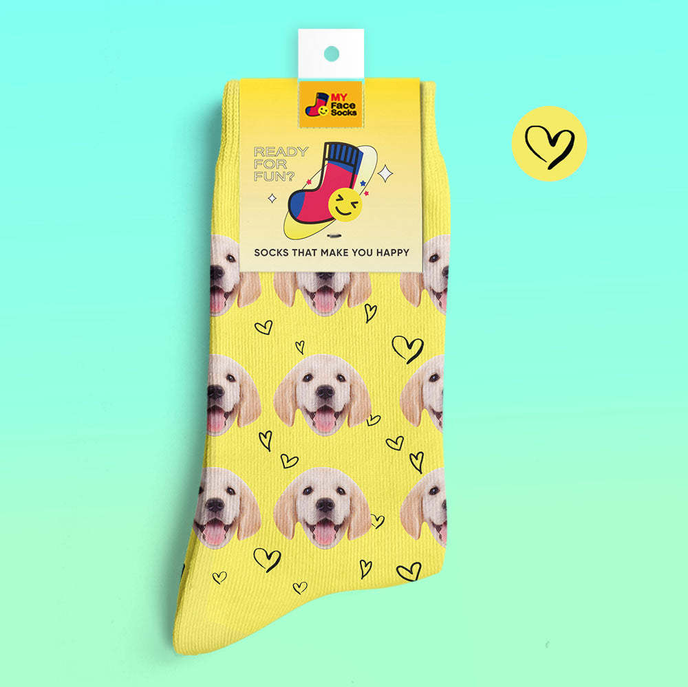 Calcetines Impresos Digitales 3d Personalizados Calcetines Personalizados Con Fotos Love Pet Socks - MyFaceSocksES