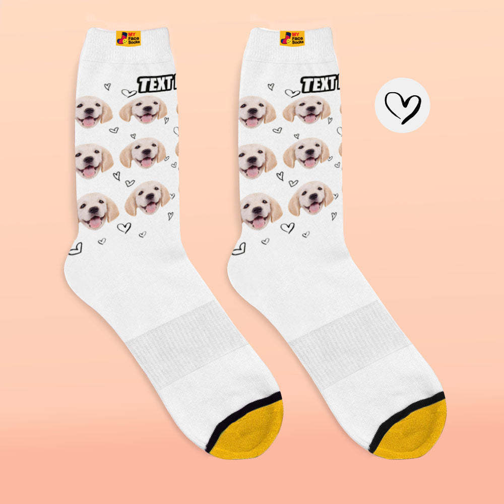 Calcetines Impresos Digitales 3d Personalizados Calcetines Personalizados Con Fotos Love Pet Socks - MyFaceSocksES