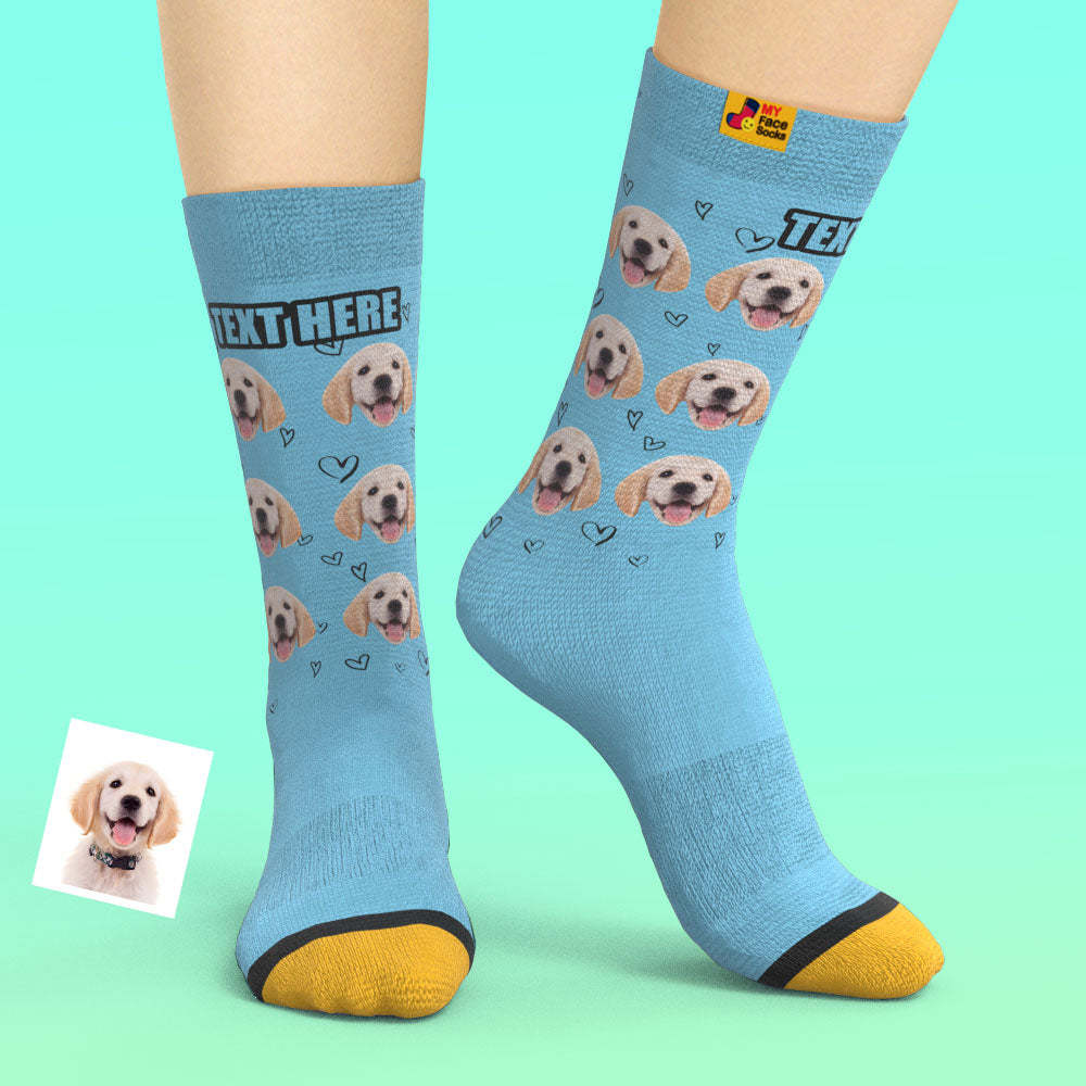 Calcetines Impresos Digitales 3d Personalizados Calcetines Personalizados Con Fotos Love Pet Socks - MyFaceSocksES