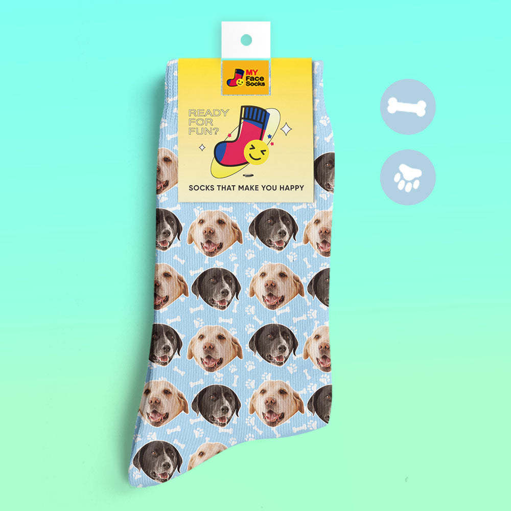 Calcetines Impresos Digitales 3d Personalizados Calcetines Para Perros Dos Caras - MyFaceSocksES