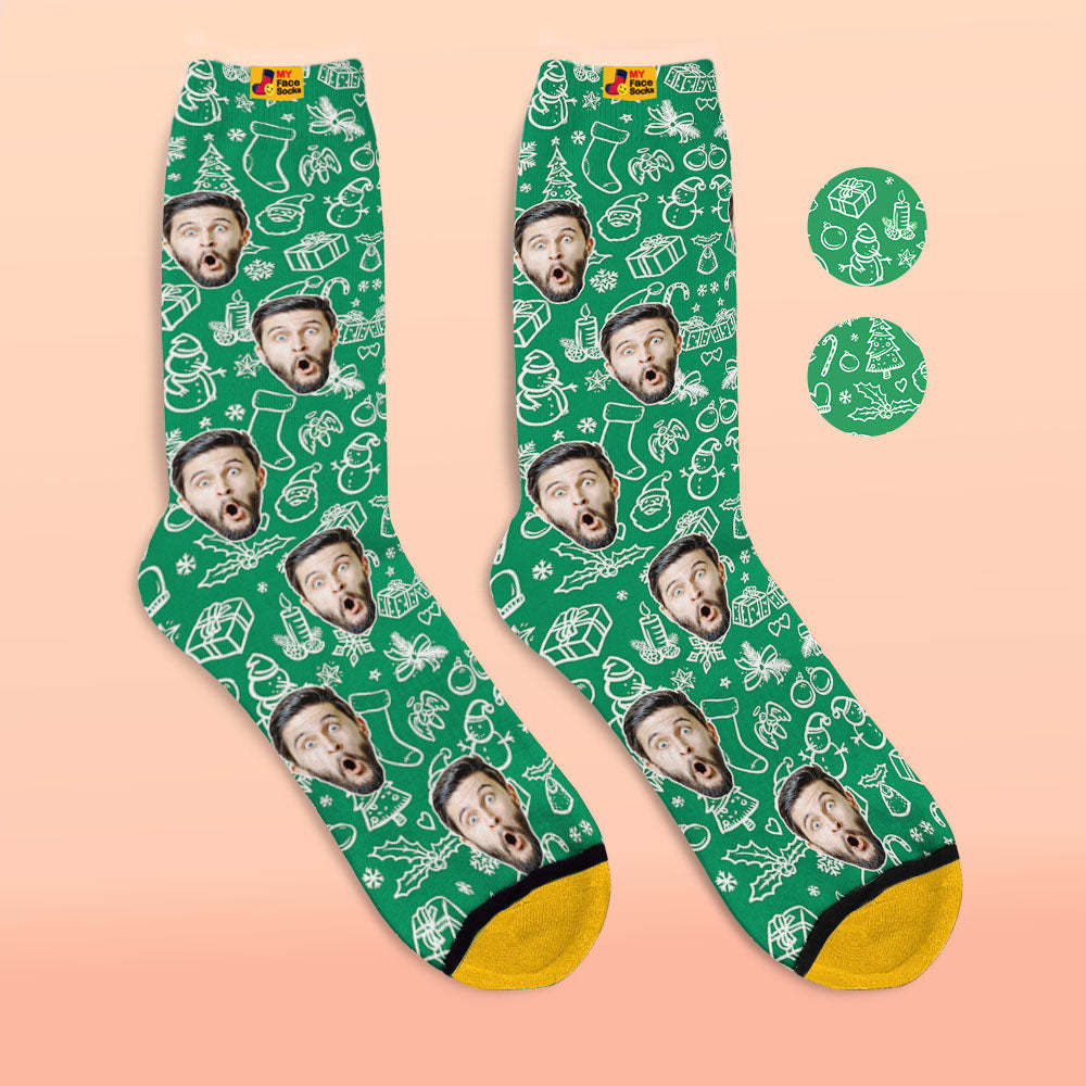 Calcetines Impresos Digitales Personalizados En 3d Regalo De Navidad Para La Familia - MyFaceSocksES