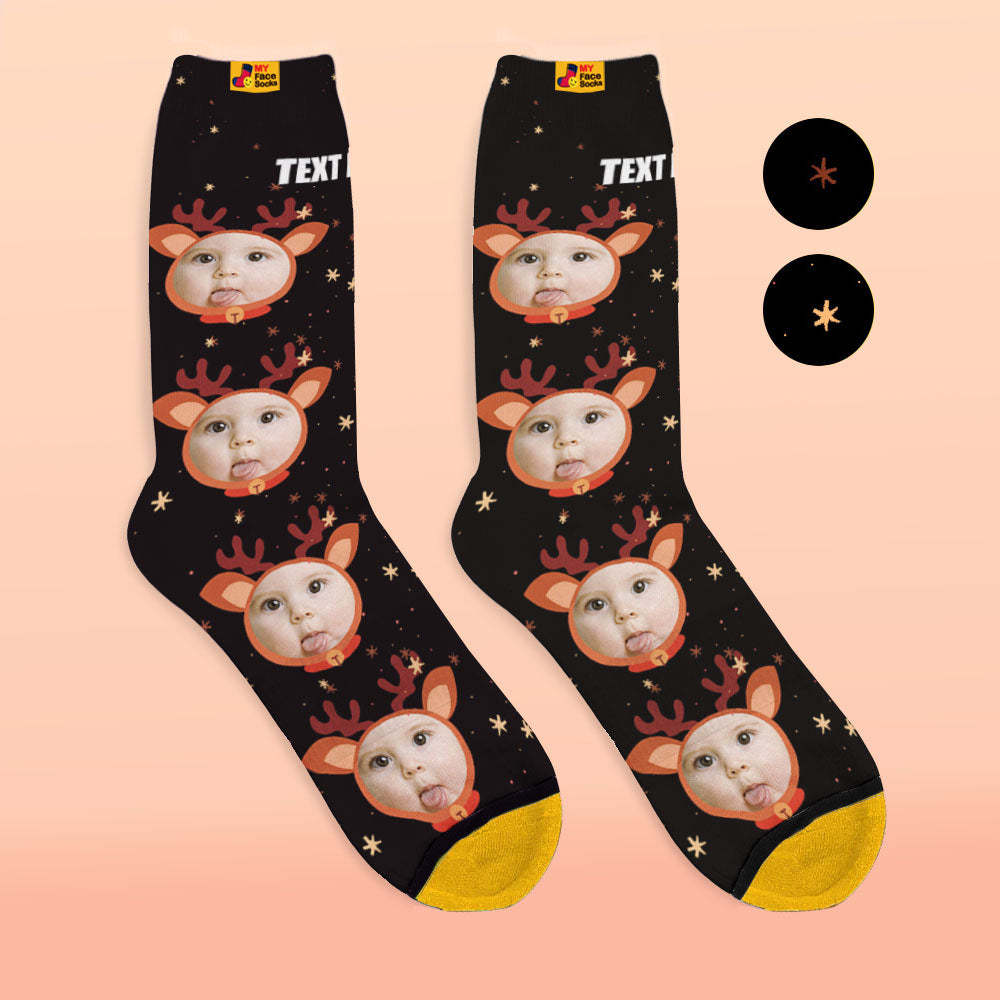 Calcetines Impresos Digitalmente En 3d Personalizados My Face Socks Agregue Imágenes Y Nombre - Fawn Face - MyFaceSocksES