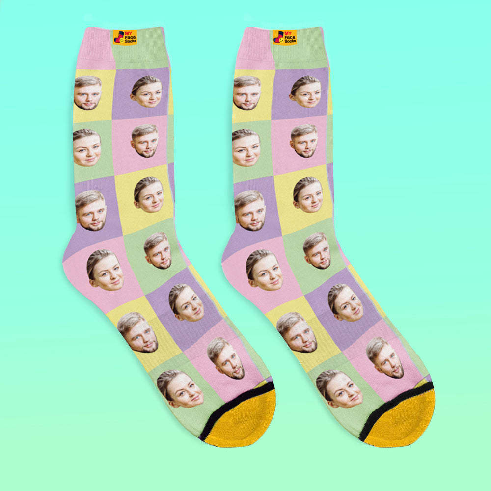 Calcetines Impresos Digitalmente En 3d Personalizados My Face Socks Agregue Imágenes Y Nombre - Cuadrado - MyFaceSocksES