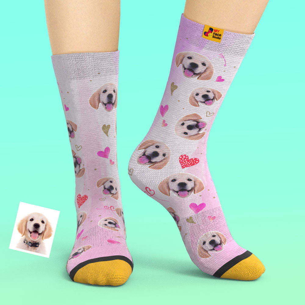 Calcetines Impresos Digitalmente En 3d Personalizados My Face Socks Agregue Imágenes Y Nombre - Lovely Dog - MyFaceSocksES