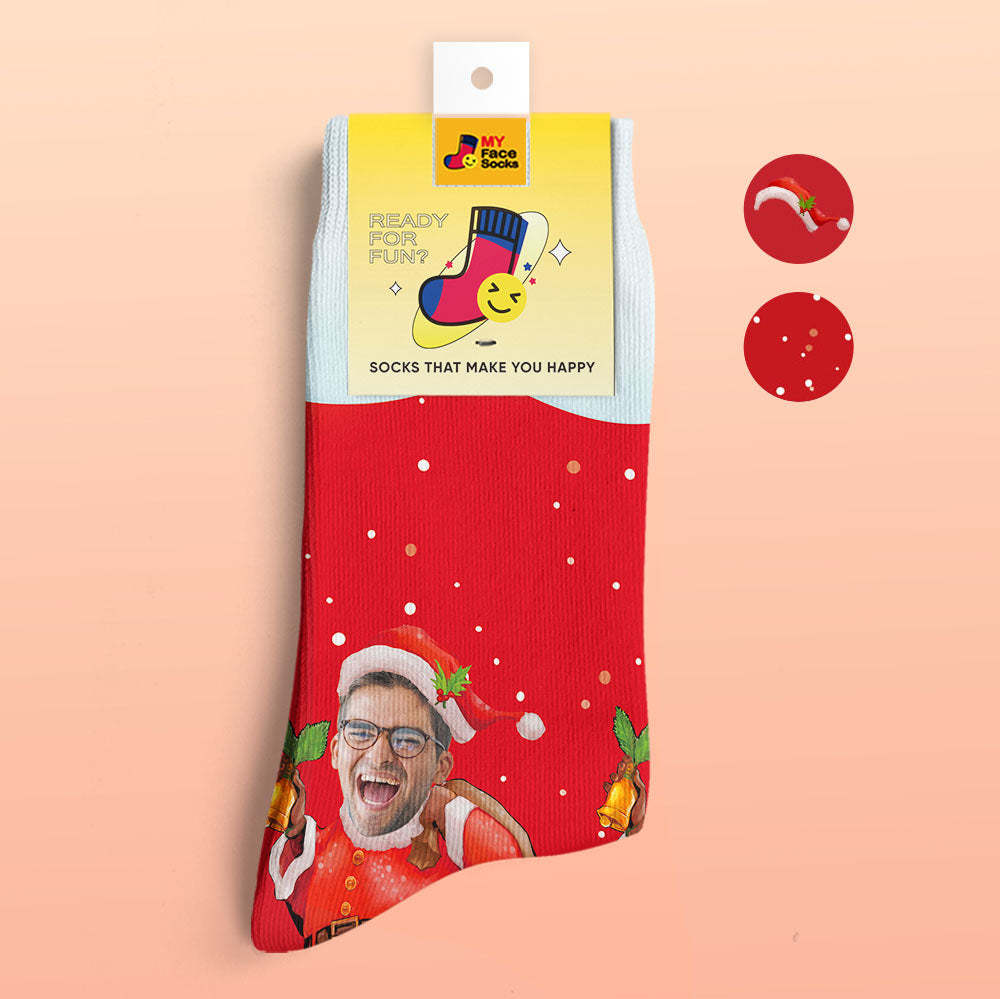 Calcetines Impresos Digitalmente En 3d Personalizados My Face Socks Agregue Imágenes Y Nombre - Regalos De Papá Noel - MyFaceSocksES