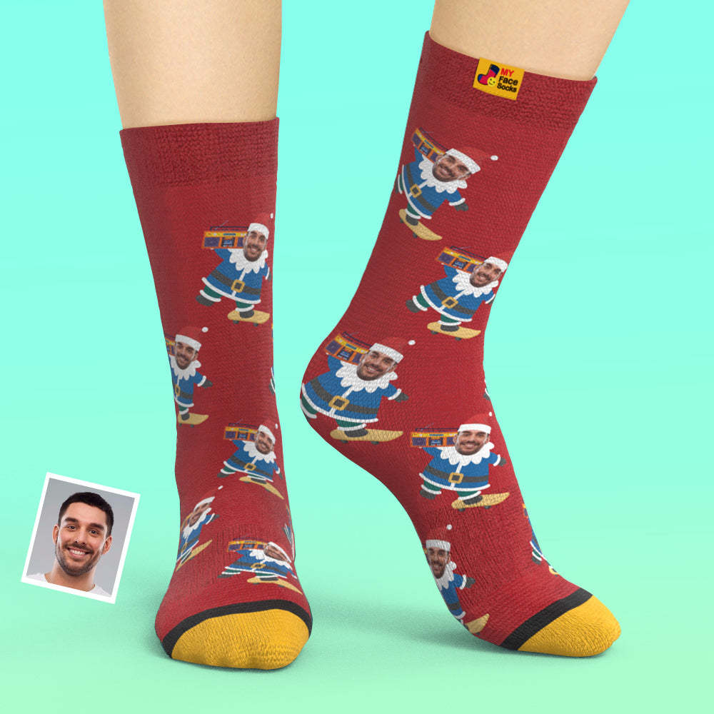 Regalos De Navidad, Calcetines Impresos Digitales 3d Personalizados My Face Socks Agregar Imágenes Y Nombrar A Gnarly Gnome - MyFaceSocksES