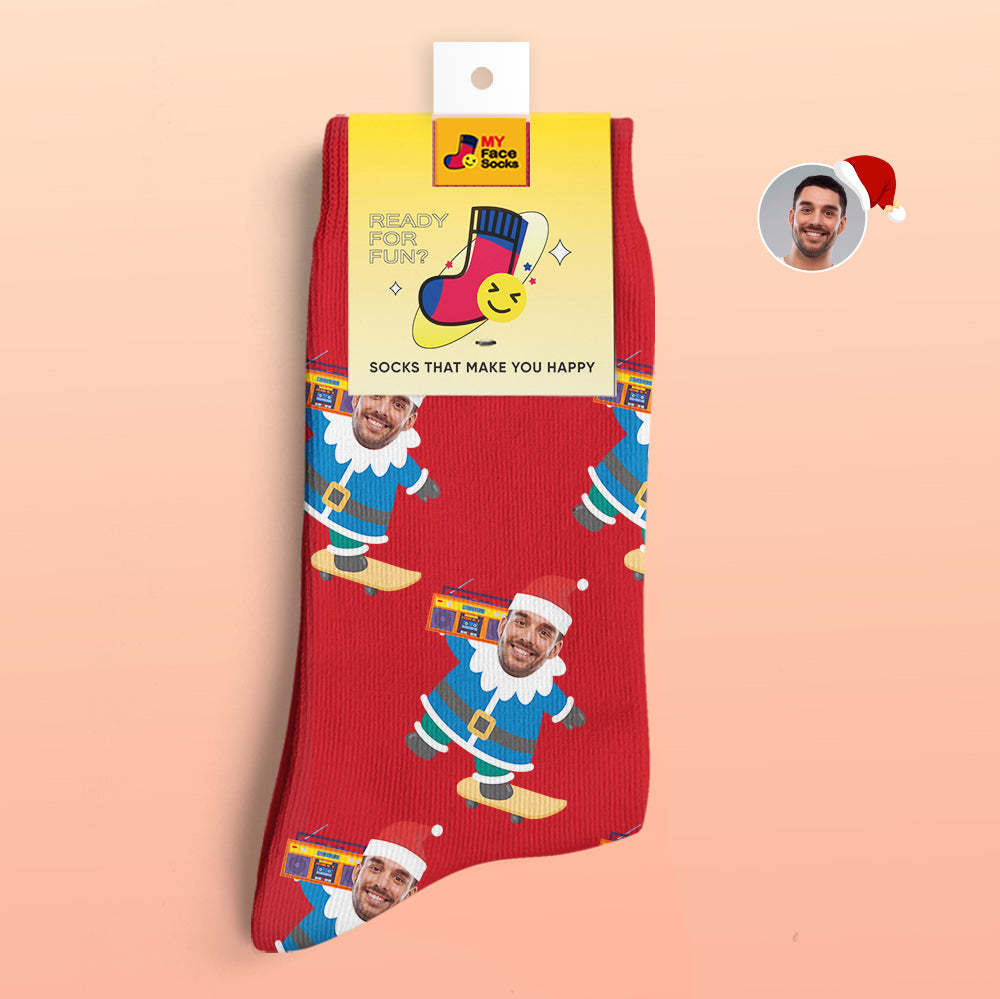 Regalos De Navidad, Calcetines Impresos Digitales 3d Personalizados My Face Socks Agregar Imágenes Y Nombrar A Gnarly Gnome - MyFaceSocksES
