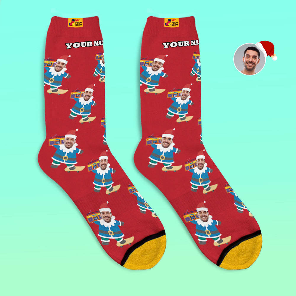 Regalos De Navidad, Calcetines Impresos Digitales 3d Personalizados My Face Socks Agregar Imágenes Y Nombrar A Gnarly Gnome - MyFaceSocksES