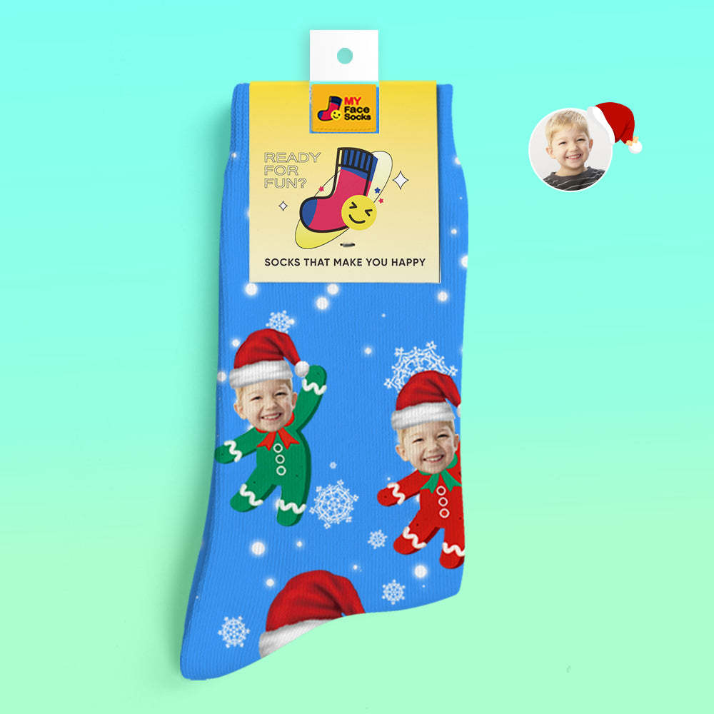 Los Calcetines Impresos Digitales 3d Personalizados Agregan Imágenes Y Nombran El Regalo De Navidad Para Niños - MyFaceSocksES