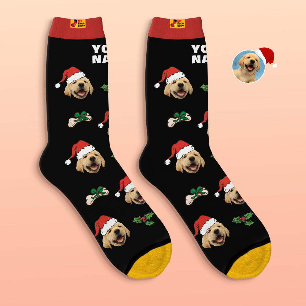 Calcetines Impresos Digitales Personalizados En 3d Calcetines Lindos De La Cara Del Animal Doméstico Regalo De Navidad - MyFaceSocksES