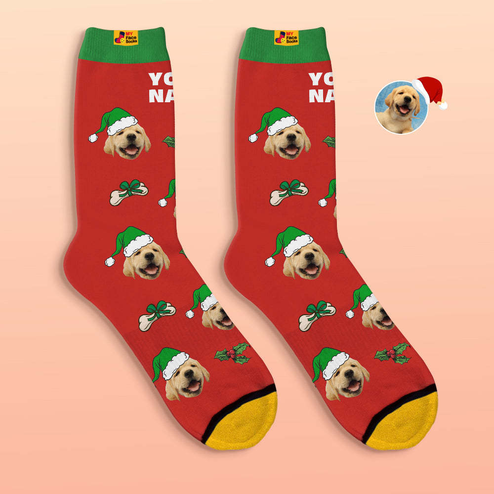 Calcetines Impresos Digitales Personalizados En 3d Calcetines Lindos De La Cara Del Animal Doméstico Regalo De Navidad - MyFaceSocksES