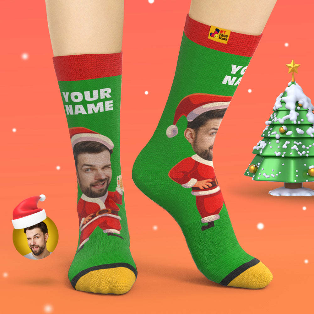 Calcetines Impresos Digitales Personalizados En 3d Calcetines De Cara Feliz Regalo De Navidad - MyFaceSocksES