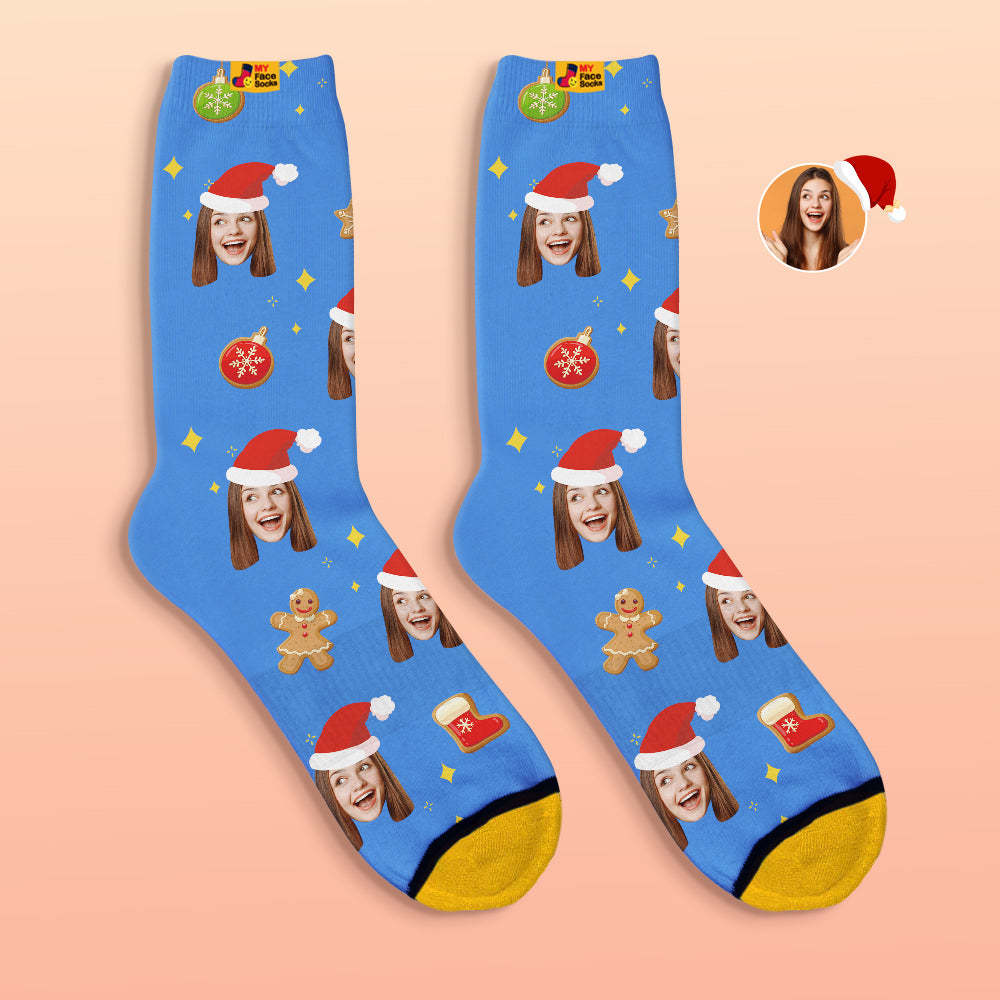 Personalizado 3d Digital Impreso Calcetines Árbol De Navidad Decoración Cara Calcetines Divertido Regalo De Navidad - MyFaceSocksES