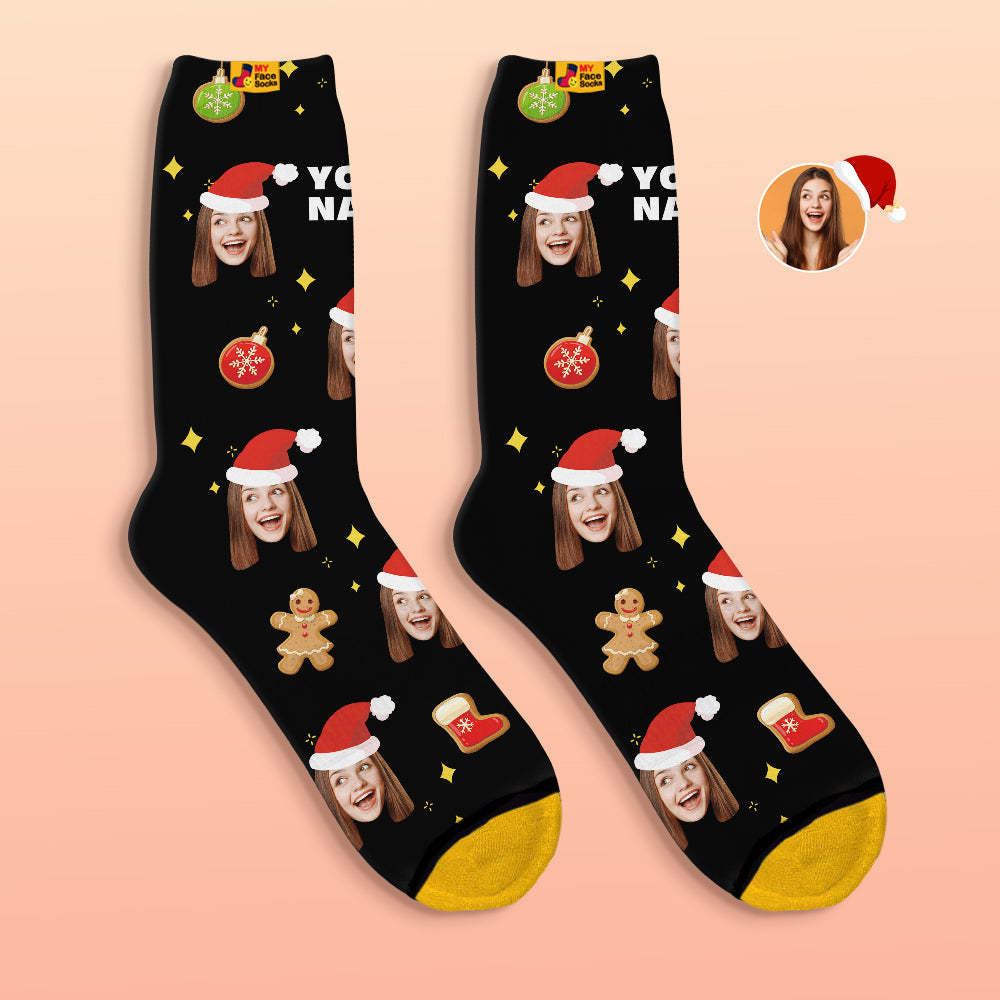 Personalizado 3d Digital Impreso Calcetines Árbol De Navidad Decoración Cara Calcetines Divertido Regalo De Navidad - MyFaceSocksES