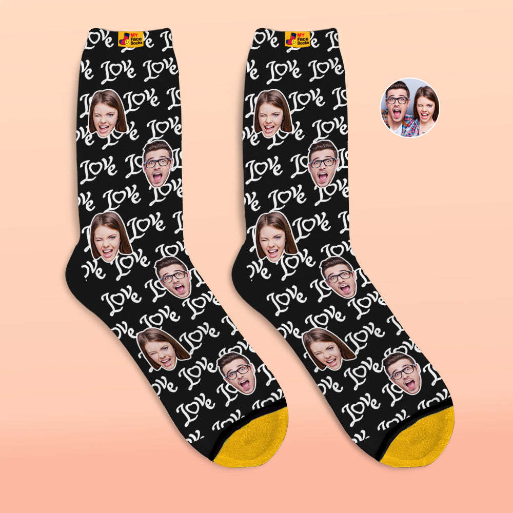 Calcetines Impresos Digitales 3d Personalizados Regalos Del Día De San Valentín Muestre Sus Calcetines De Cara De Cara De Amor - MyFaceSocksES