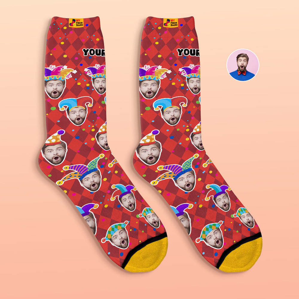 Calcetines Impresos Digitales Personalizados En 3d Calcetines Divertidos De La Cara Del Regalo Del Día De San Valentín - MyFaceSocksES