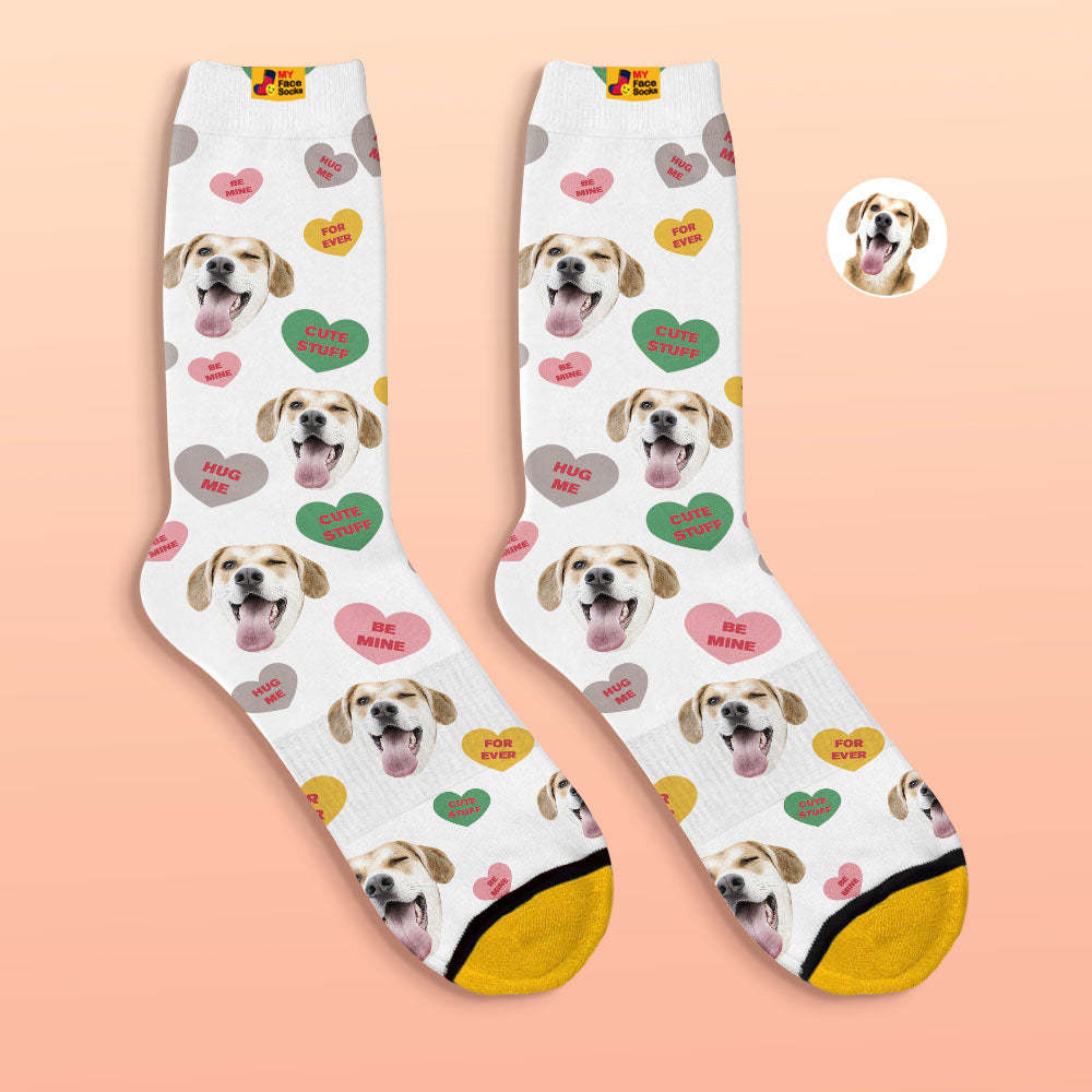 Calcetines Impresos Digitales 3d Personalizados Be Mine For Ever Face Socks - MyFaceSocksES