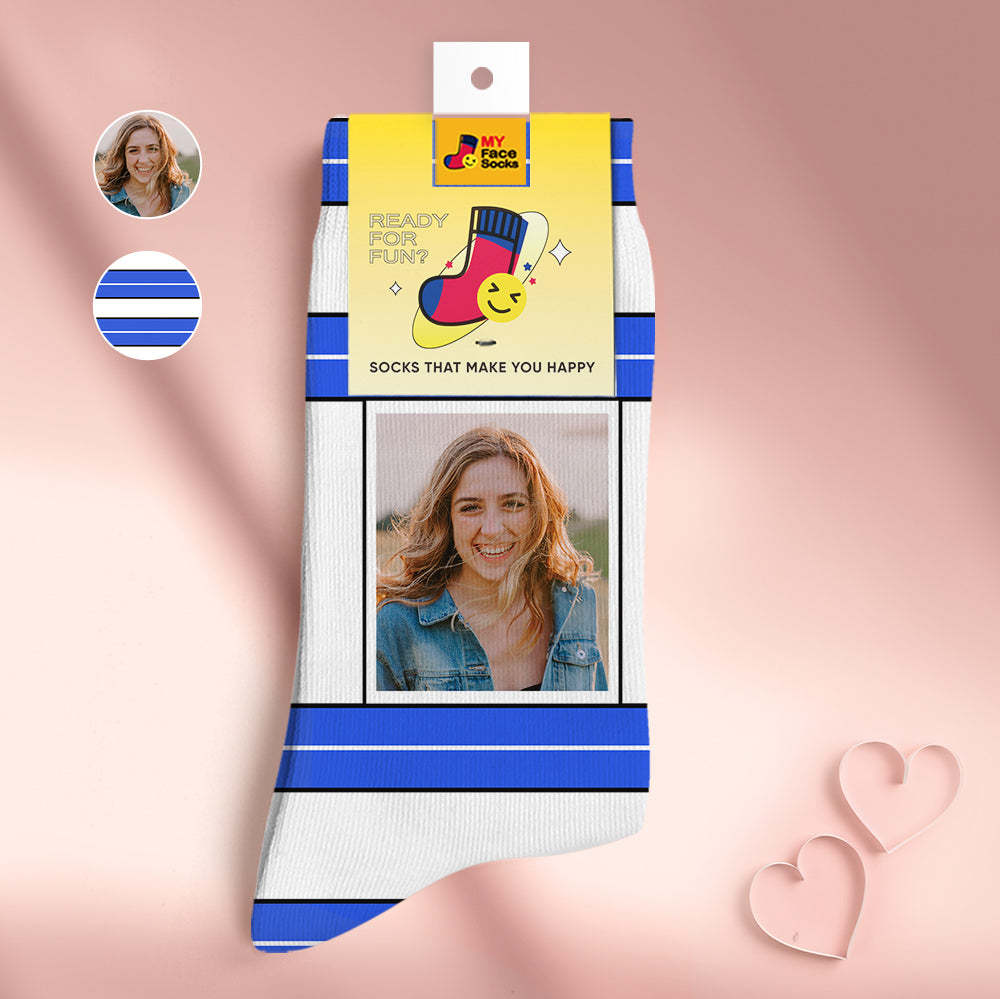 Calcetines Personalizados Para La Cara Regalos Personalizados Para El Día De La Madre Calcetines Impresos Digitales En 3d Para Amantes-rayas - MyFaceSocksES