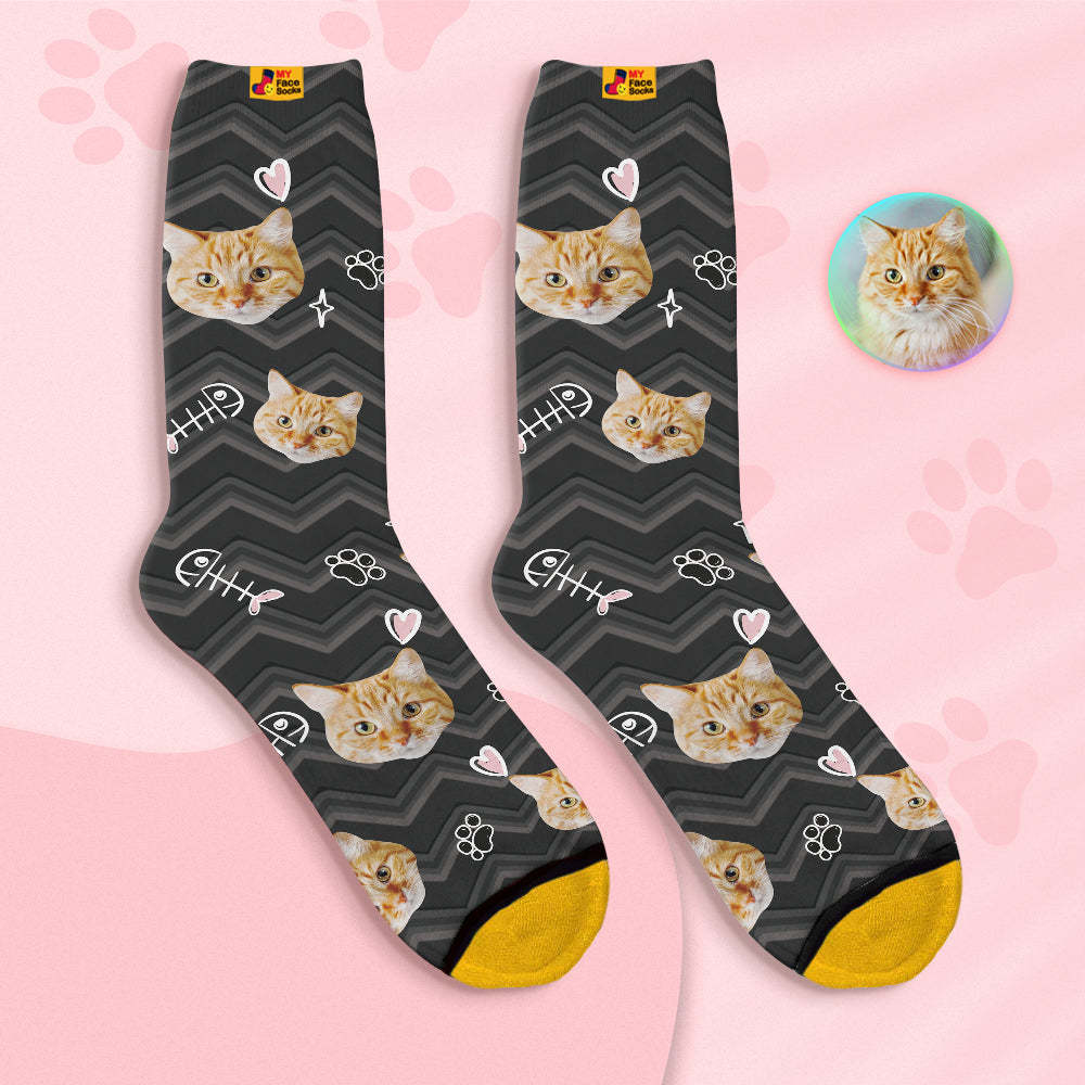 Calcetines De Cara Personalizados Calcetines Impresos Digitales En 3d Personalizados-cara Linda De Mascota - MyFaceSocksES