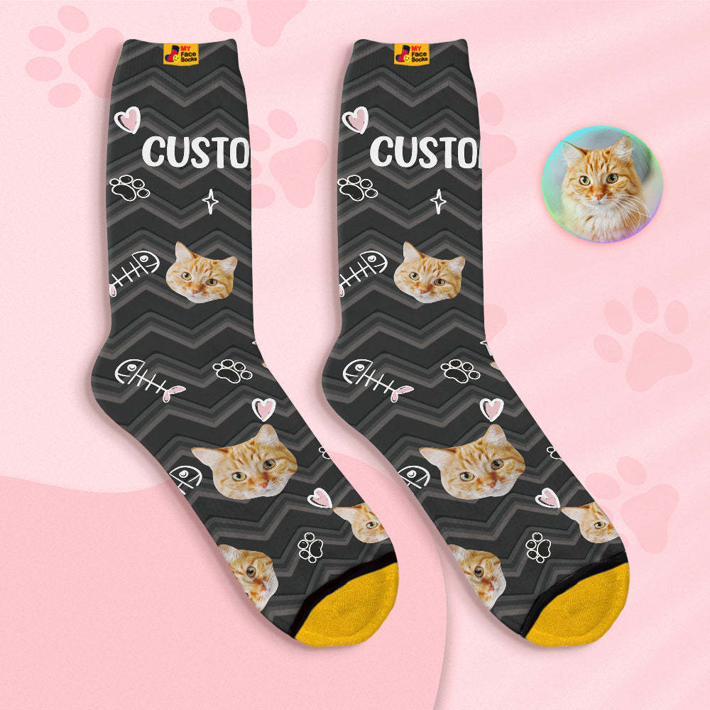 Calcetines De Cara Personalizados Calcetines Impresos Digitales En 3d Personalizados-cara Linda De Mascota - MyFaceSocksES