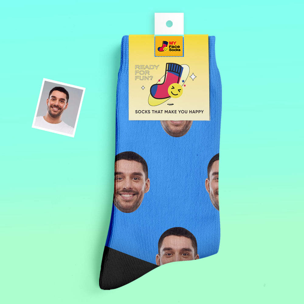 Calcetines Gruesos Personalizados Foto 3d Calcetines Impresos Digitales Otoño Invierno Calcetines Cálidos Coloridos - MyFaceSocksES