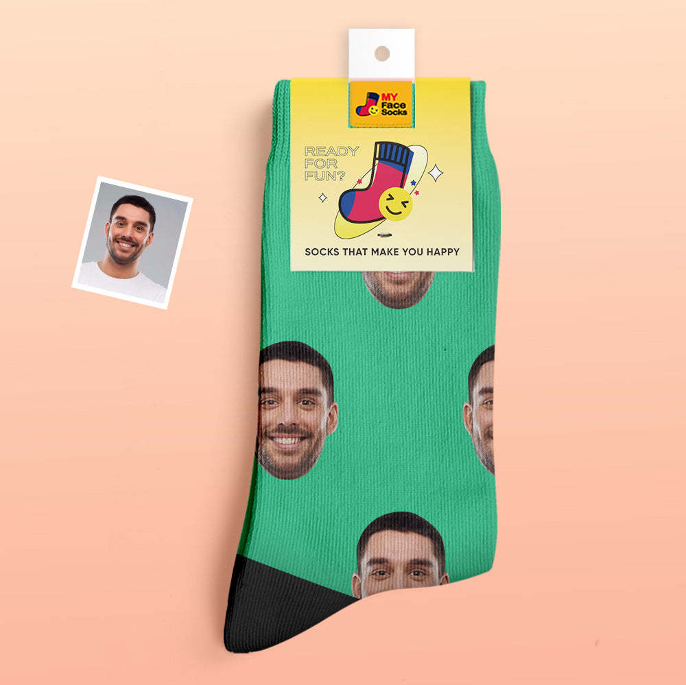 Calcetines Gruesos Personalizados Foto 3d Calcetines Impresos Digitales Otoño Invierno Calcetines Cálidos Coloridos - MyFaceSocksES