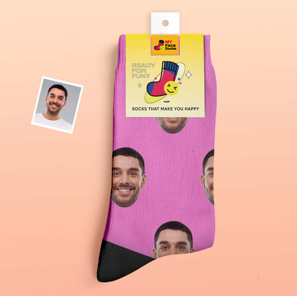 Calcetines Gruesos Personalizados Foto 3d Calcetines Impresos Digitales Otoño Invierno Calcetines Cálidos Coloridos - MyFaceSocksES