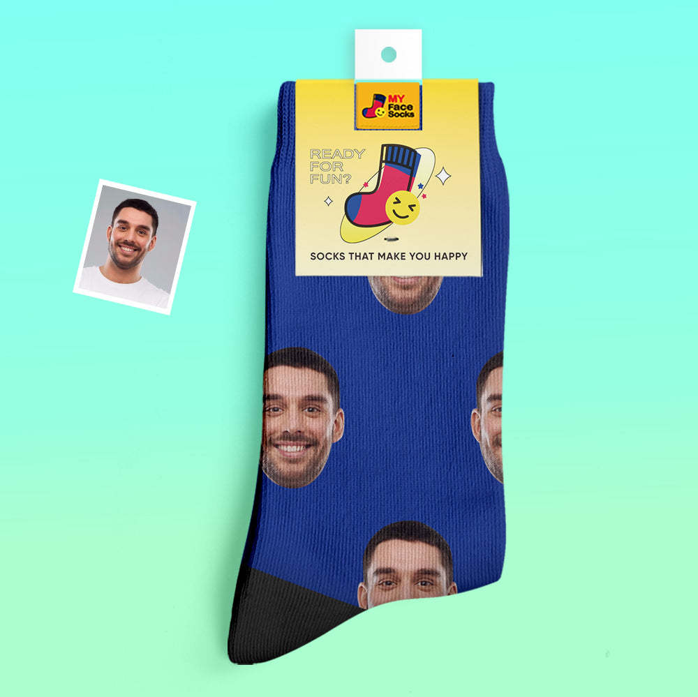 Calcetines Gruesos Personalizados Foto 3d Calcetines Impresos Digitales Otoño Invierno Calcetines Cálidos Coloridos - MyFaceSocksES