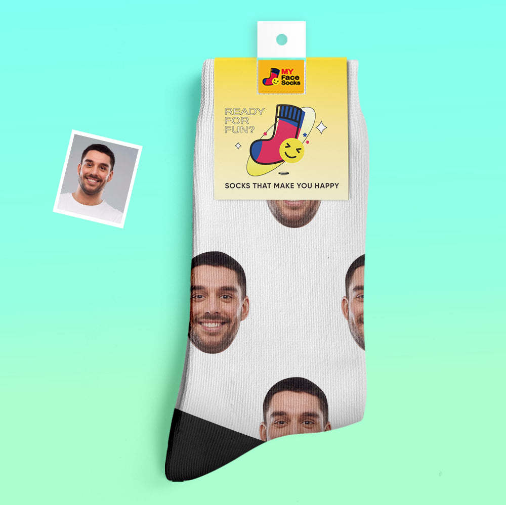 Calcetines Gruesos Personalizados Foto 3d Calcetines Impresos Digitales Otoño Invierno Calcetines Cálidos Coloridos - MyFaceSocksES