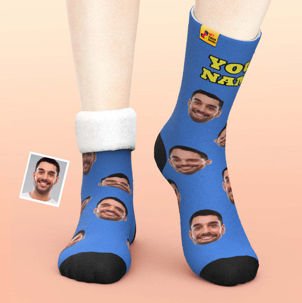 Calcetines Gruesos Personalizados Foto 3d Calcetines Impresos Digitales Otoño Invierno Calcetines Cálidos Coloridos - MyFaceSocksES