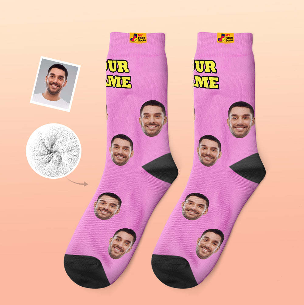 Calcetines Gruesos Personalizados Foto 3d Calcetines Impresos Digitales Otoño Invierno Calcetines Cálidos Coloridos - MyFaceSocksES