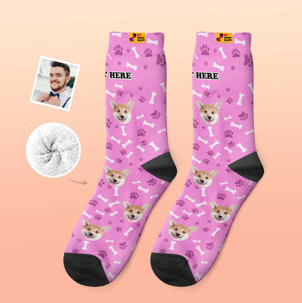 Calcetines Gruesos Personalizados Foto 3d Calcetines Impresos Digitales Otoño Invierno Calcetines Cálidos Perro - MyFaceSocksES