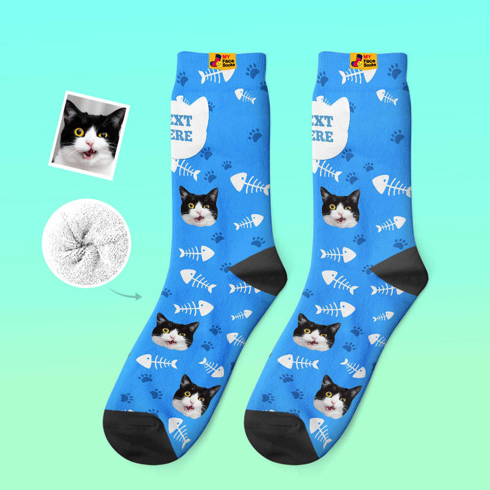 Calcetines Gruesos Personalizados Foto 3d Calcetines Impresos Digitales Otoño Invierno Calcetines Cálidos Gato - MyFaceSocksES