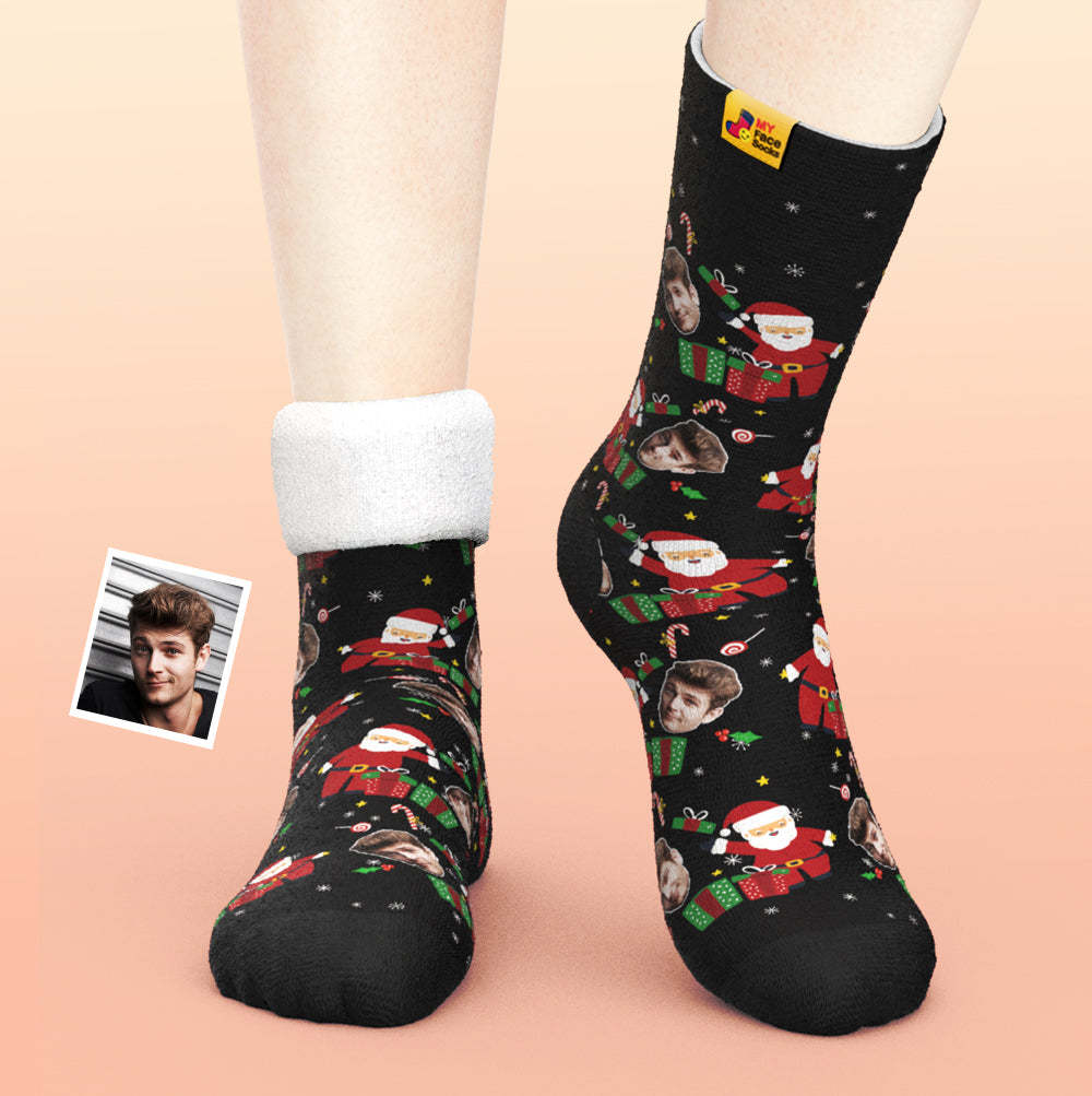 Calcetines Gruesos Personalizados Foto 3d Calcetines Impresos Digitales Otoño Invierno Calcetines Cálidos Regalo Sorpresa De Navidad - MyFaceSocksES