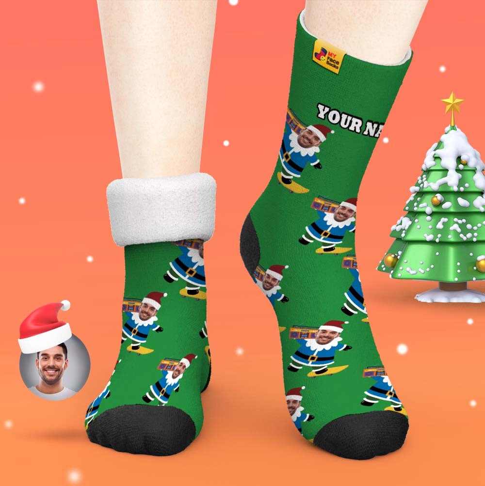 Regalos De Navidad, Calcetines Gruesos Personalizados Foto 3d Digital Impreso Calcetines Otoño Invierno Cálido Calcetines Gnarly Gnome - MyFaceSocksES