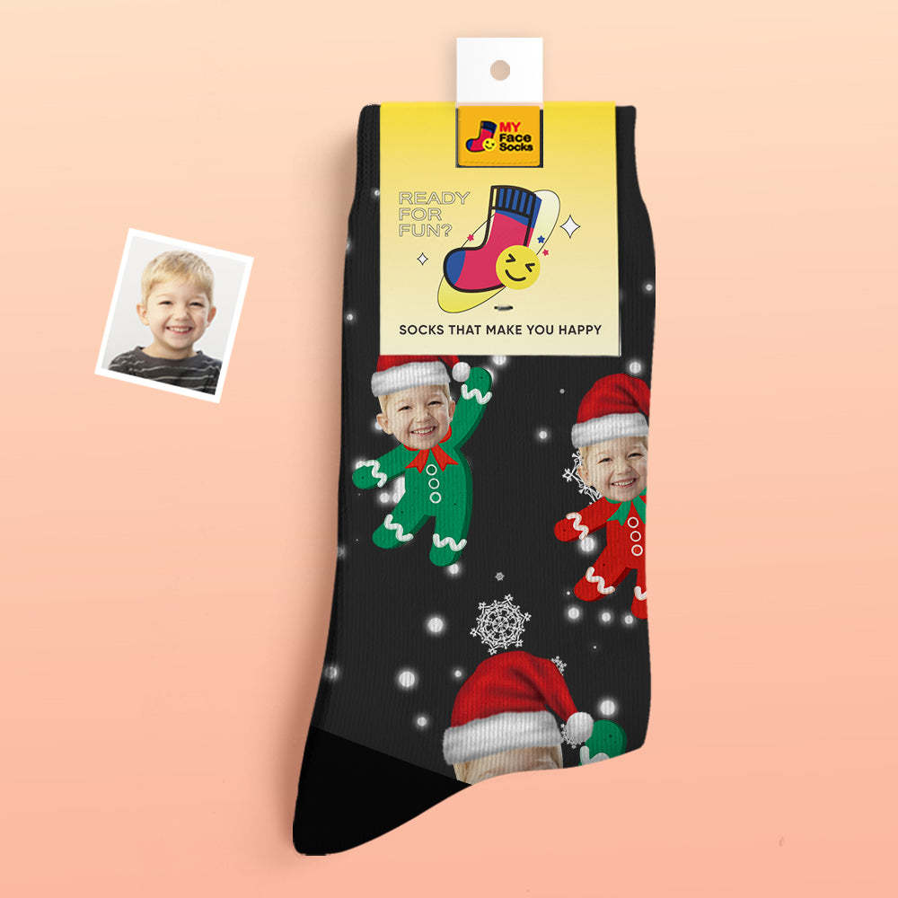 Calcetines Gruesos Personalizados Foto 3d Calcetines Impresos Digitales Otoño Invierno Calcetines Cálidos Niños Regalo De Navidad - MyFaceSocksES