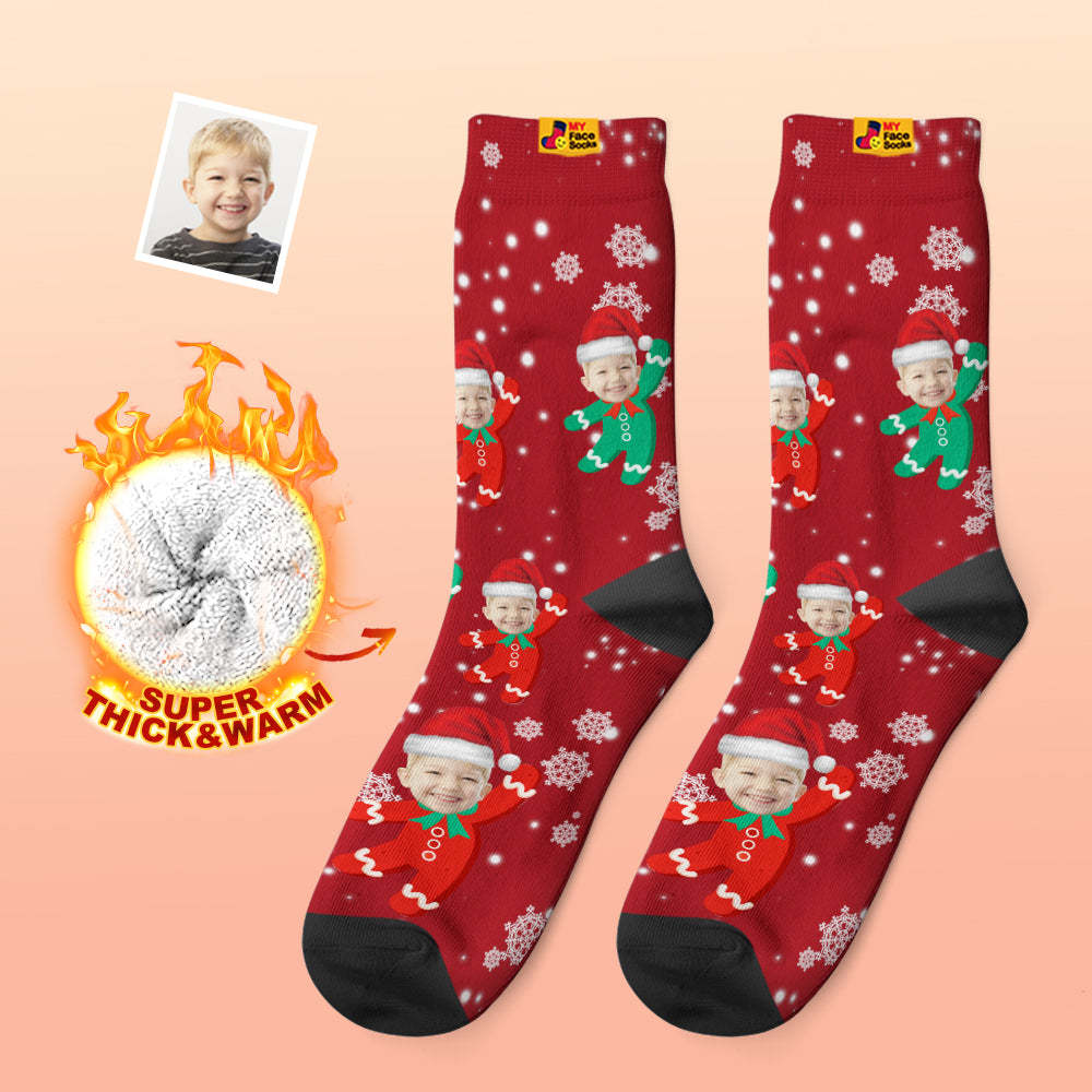 Calcetines Gruesos Personalizados Foto 3d Calcetines Impresos Digitales Otoño Invierno Calcetines Cálidos Niños Regalo De Navidad - MyFaceSocksES