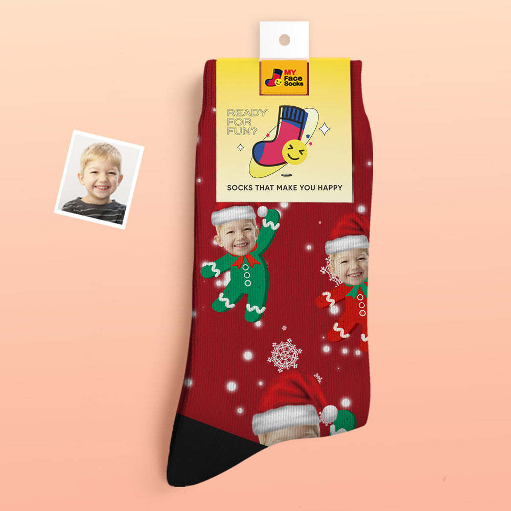 Calcetines Gruesos Personalizados Foto 3d Calcetines Impresos Digitales Otoño Invierno Calcetines Cálidos Niños Regalo De Navidad - MyFaceSocksES