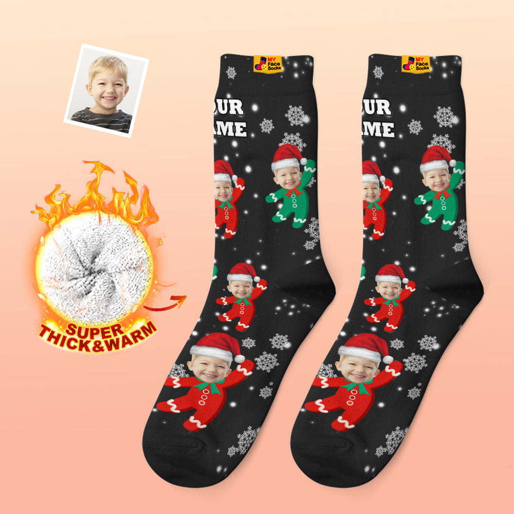 Calcetines Gruesos Personalizados Foto 3d Calcetines Impresos Digitales Otoño Invierno Calcetines Cálidos Niños Regalo De Navidad - MyFaceSocksES