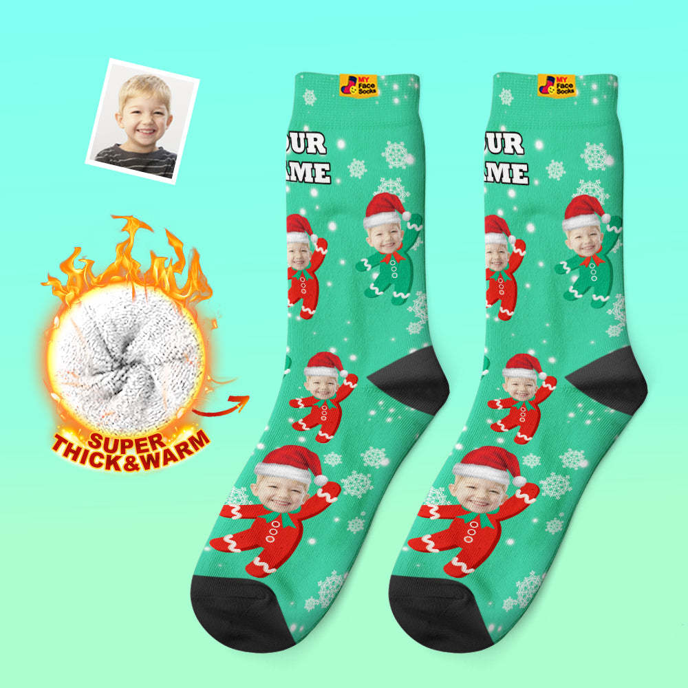 Calcetines Gruesos Personalizados Foto 3d Calcetines Impresos Digitales Otoño Invierno Calcetines Cálidos Niños Regalo De Navidad - MyFaceSocksES