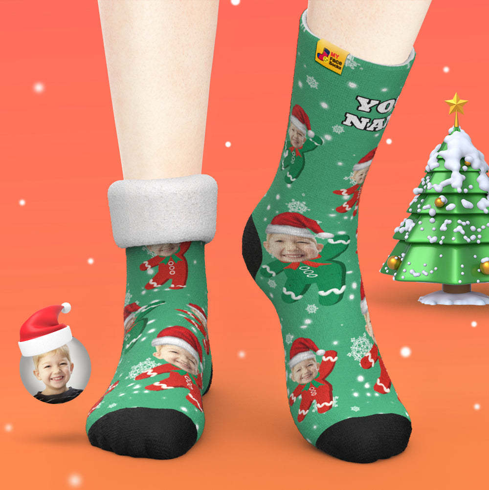 Calcetines Gruesos Personalizados Foto 3d Calcetines Impresos Digitales Otoño Invierno Calcetines Cálidos Niños Regalo De Navidad - MyFaceSocksES