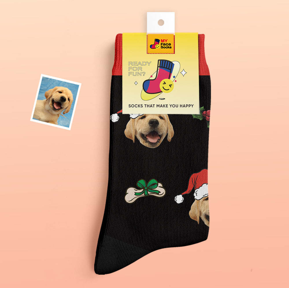 Calcetines Gruesos Personalizados Foto 3d Calcetines Impresos Digitales Otoño Invierno Calcetines Cálidos Lindos Calcetines De Cara De Mascota Regalo De Navidad - MyFaceSocksES