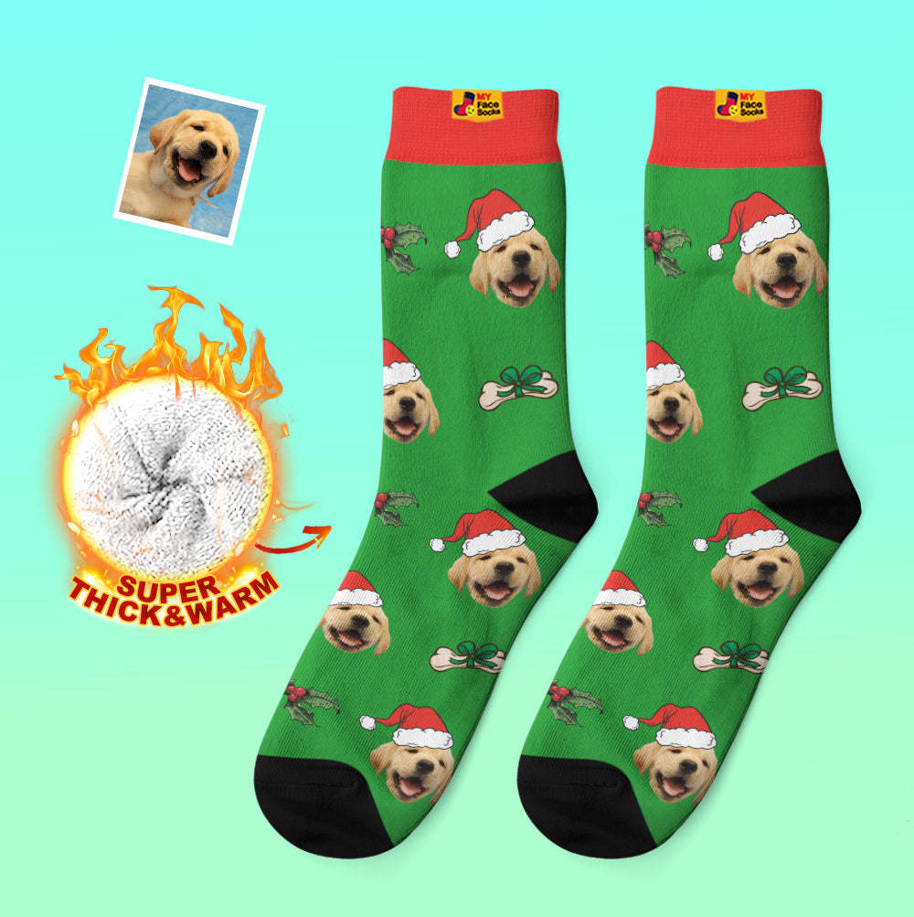 Calcetines Gruesos Personalizados Foto 3d Calcetines Impresos Digitales Otoño Invierno Calcetines Cálidos Lindos Calcetines De Cara De Mascota Regalo De Navidad - MyFaceSocksES