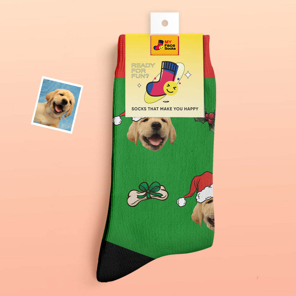 Calcetines Gruesos Personalizados Foto 3d Calcetines Impresos Digitales Otoño Invierno Calcetines Cálidos Lindos Calcetines De Cara De Mascota Regalo De Navidad - MyFaceSocksES