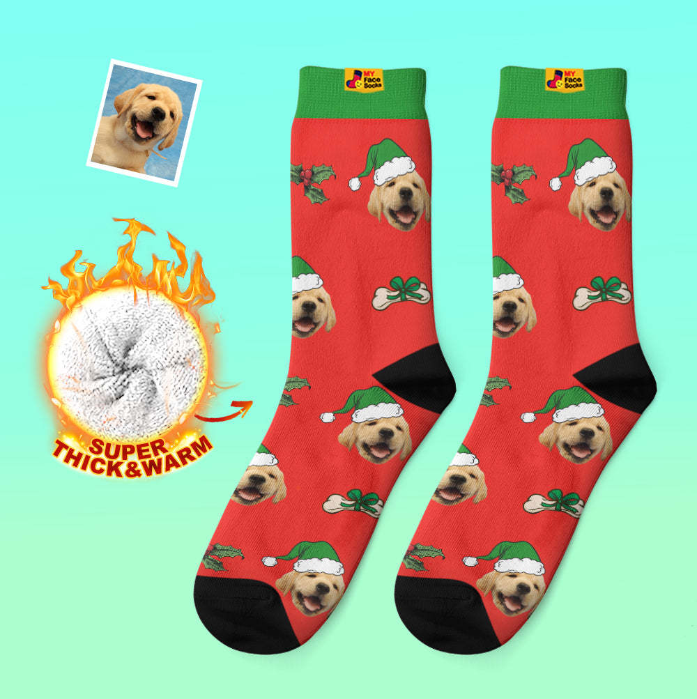 Calcetines Gruesos Personalizados Foto 3d Calcetines Impresos Digitales Otoño Invierno Calcetines Cálidos Lindos Calcetines De Cara De Mascota Regalo De Navidad - MyFaceSocksES