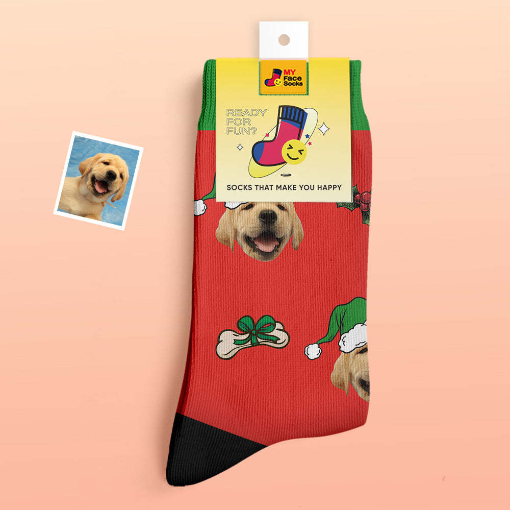 Calcetines Gruesos Personalizados Foto 3d Calcetines Impresos Digitales Otoño Invierno Calcetines Cálidos Lindos Calcetines De Cara De Mascota Regalo De Navidad - MyFaceSocksES