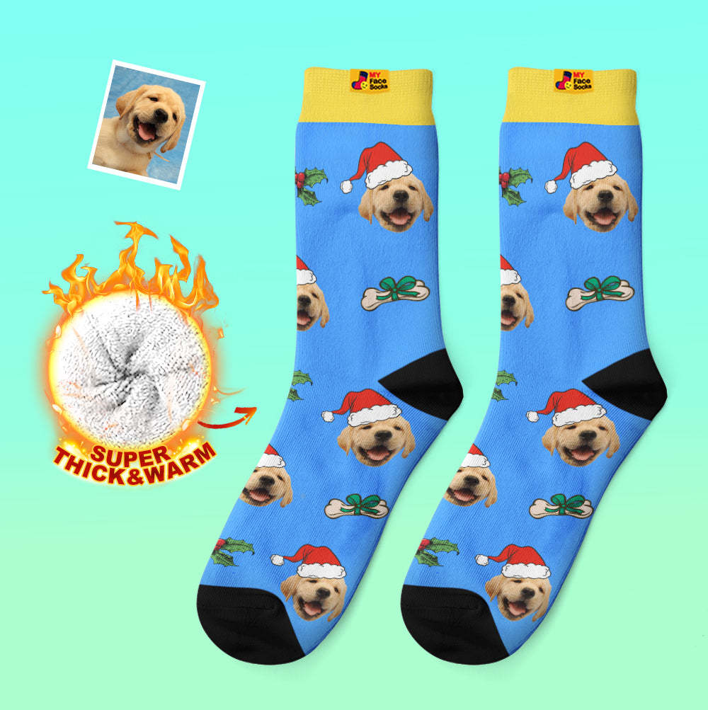 Calcetines Gruesos Personalizados Foto 3d Calcetines Impresos Digitales Otoño Invierno Calcetines Cálidos Lindos Calcetines De Cara De Mascota Regalo De Navidad - MyFaceSocksES