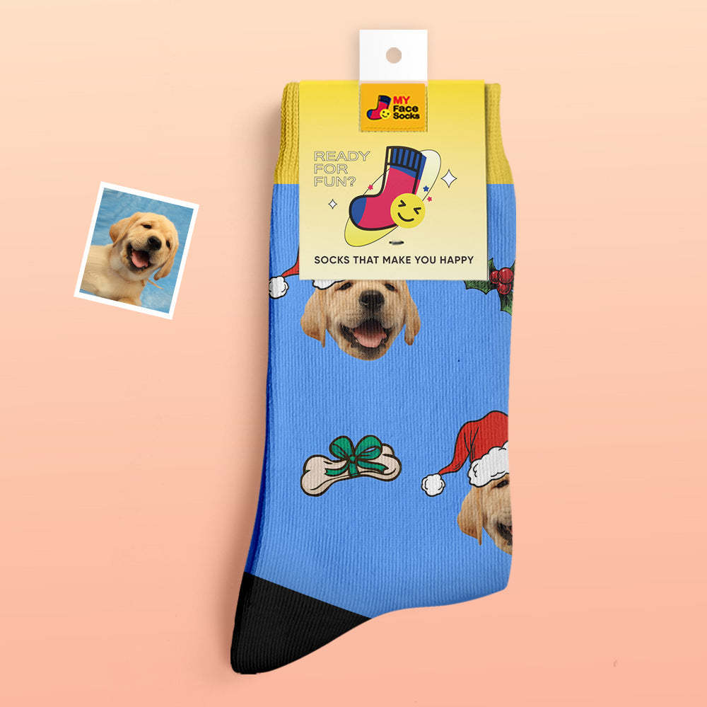 Calcetines Gruesos Personalizados Foto 3d Calcetines Impresos Digitales Otoño Invierno Calcetines Cálidos Lindos Calcetines De Cara De Mascota Regalo De Navidad - MyFaceSocksES