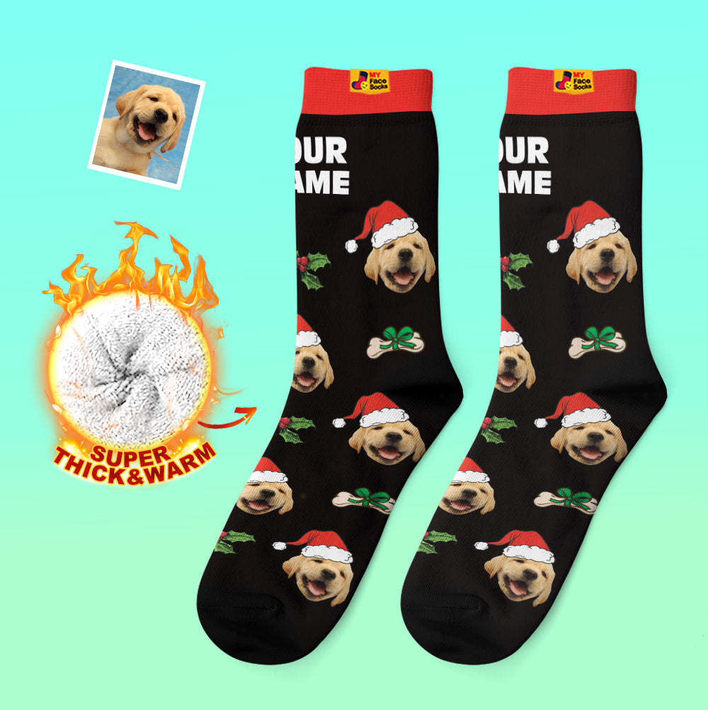 Calcetines Gruesos Personalizados Foto 3d Calcetines Impresos Digitales Otoño Invierno Calcetines Cálidos Lindos Calcetines De Cara De Mascota Regalo De Navidad - MyFaceSocksES