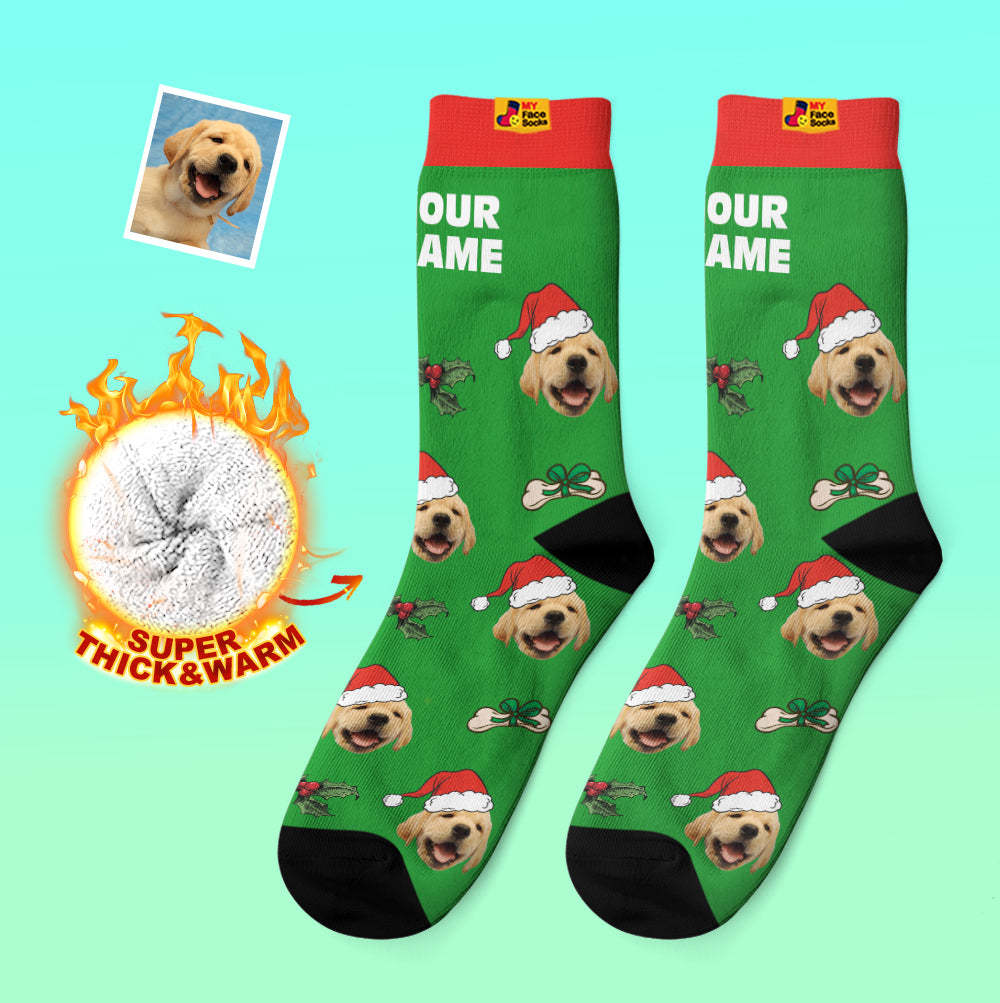 Calcetines Gruesos Personalizados Foto 3d Calcetines Impresos Digitales Otoño Invierno Calcetines Cálidos Lindos Calcetines De Cara De Mascota Regalo De Navidad - MyFaceSocksES